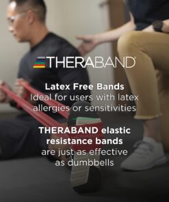 THERABAND Resistance Bands Set, Professional Non-Latex Elastic Band For Upper & Lower Body Exercise, Strength Training without Weights, Physical Therapy, Pilates, Rehab, Yellow & Red & Green, Beginner 12 61Ii6wHmjOL