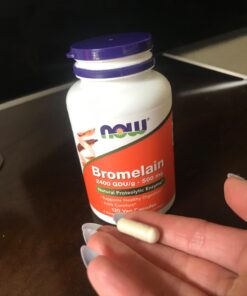 NOW Supplements, Bromelain (Natural Proteolytic Enzyme) 2,400 GDU/g - 500 mg, Natural Proteolytic Enzyme*, 120 Veg Capsules 120 Count (Pack of 1) 18 61IiZqCt7uL