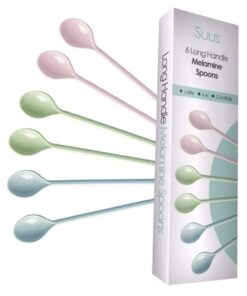 Alternative view of Gohh Long Handle Spoons 7.2 Inch: Latte Machiatto, Tall Iced Tea, Ice Cream Sundae, Coffee, Tea, Cocktail or Hot Chocolat Stirring Longdrink Spoons, Set of 6 Green, Blue, Pink