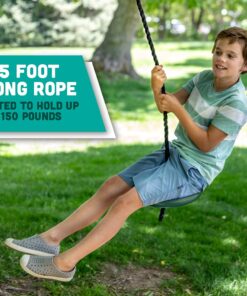 Alternative view of Squirrel Products Heavy Duty Plastic Tree Swing - Single Disc Rope Swing with Leg Protectors - Additions & Replacements - Outdoor Play Equipment - Green