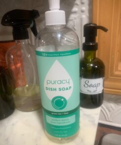 Puracy Dish Soap, Green Tea & Lime, Care for Your Dishes and Your Hands, 99.96% Plant-Based, Natural Liquid Dishwashing Detergent, Skin Friendly Sulfate-Free Kitchen Soap, 16 Fl Oz (Pack of 3) 16 Fl Oz (Pack of 3) 30 61IlcN8iL