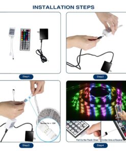 DAYBETTER Led Strip Lights 16.4ft Waterproof Color Changing Led Lights with Remote Controller 26 61In EML8IL