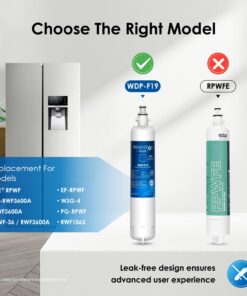 Waterdrop Plus RPWF Refrigerator Water Filter, Replacement for GE® RPWF (Not RPWFE), WDP-F19, RWF1063, DWF-36, RWF3600A, WSG-4, OPFG3-RF300, R-3600, MPF15350, Certified by NSF 401&53&42, 1 Pack 23 61InV2b4CIL