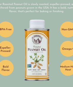 La Tourangelle, Roasted Peanut Oil, Slow Roasted Expeller-Pressed for Rich Flavor, Perfect for Cooking & Baking, Med-High Heat, Unrefined, Small Batch Production in USA, 8.45 fl oz 13 61IntkSlMmL