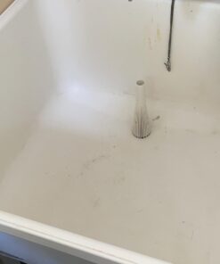 Lint Hair Trapper for filtering Washing Machine Utility Tub and Sink drains-reusable and customizable with built-in overflow guard. Traps Lint, hair and debris from drains, replaces all Mesh filters 37 61InvOyfTL