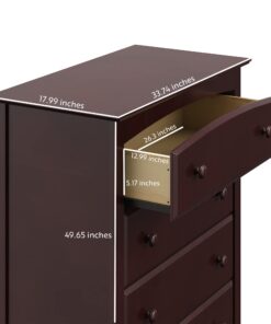 Storkcraft Kenton 5 Drawer Dresser (Espresso) – Dresser for Kids Bedroom, Nursery Dresser Organizer, Chest of Drawers for Bedroom with 5 Drawers, Universal Design for Children’s Bedroom Espresso 5 Drawer Chest 27 61IrjMrjaTL