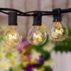 SUNSGNE 50ft Outdoor Globe String Lights G40 Patio String Lights with 53 Bulbs Connectable Commercial Hanging Lights for Christmas Patio House Backyard Balcony Party Wedding Decor, Black 50 Ft 16 61IsdmKeNGS
