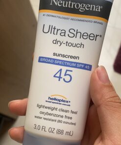 Neutrogena Ultra Sheer Dry-Touch Water Resistant and Non-Greasy Sunscreen Lotion with Broad Spectrum SPF 45, TSA-Compliant travel Size, 3 Fl Oz, Pack of 2, 6 Fl Oz 3 Fl Oz (Pack of 2) 34 61IskflSFCL