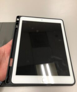 Antbox iPad 6th/5th Generation Case 9.7'' Vegan Leather Case Compatible with iPad Air 2/iPad Pro 9.7''/Air 1 with Apple Pencil Holder Magnetic Clasp Design (Black) Black 42 61ItSI9u7xL