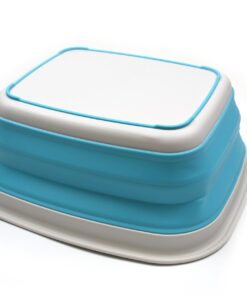 SAMMART 9.45L (2.5 Gallon) Collapsible Tub - Foldable Dish Tub - Portable Washing Basin - Space Saving Plastic Washtub (Bright Blue, M) Bright Blue Medium 15 61Iu84nnZ L