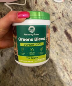 Amazing Grass Greens Blend Superfood: Super Greens Powder Smoothie Mix for Boost Energy ,with Organic Spirulina, Chlorella, Beet Root Powder, Digestive Enzymes & Probiotics, Original, 30 Servings Superfood - Original 30 Servings (Pack of 1) 32 61Iug0LE CL