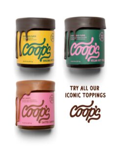 Coop's Original Hot Fudge & Salted Caramel Sauce (2- Pack): Gourmet, All Natural, Handcrafted, Gluten Free, Non-GMO, Chocolate Ice Cream Toppings, Sundae, Desserts, 10 Ounce each 10.6 Ounce (Pack of 2) 11 61IuiAeK3tL