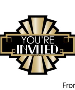Alternative view of Big Dot of Happiness Roaring 20's - Shaped Fill-In Invitations - 1920s Art Deco Jazz Party Invitation Cards with Envelopes - Set of 12