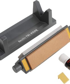 Smith’s TRI6 Arkansas Tri-Hone Stone Sharpening System Grey 6” Fine, Medium, & Coarse Stones 3-Way Honing Nonslip Rubber Feet Restore Tools, Hunting, Kitchen, Fishing & Pocket Knives 33 61IurzFHhDL
