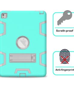iPad Air 2 Case, iPad Pro 9.7 Case, Shock Absorption High Impact Resistant Hybrid Protective Case Cover with Kickstand for iPad Air 2 and iPad Pro 9.7" 2016 Mint Green/ Gray 14 61Ivt4LT4uL
