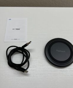 Yootech Wireless Charger,10W Max Fast Wireless Charging Pad Compatible with iPhone 15/15 Plus/15 Pro Max/14/13/SE 2022/12/11/X/8,Samsung Galaxy S22/S21/S20,for AirPods Pro 2(No AC Adapter) Black/Black 42 61J UfJJxL