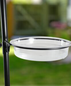 Sorbus Bird Feeding Station - 7ft Tall Metal Pole Bird Feeder Stand with 2 Ground Stake Prongs & 4 Hangers with Bird Bath, Bird Food Mesh Tray for Attracting Wild Birds Outside, Garden Decor, Plants 2-Prong Stake 24 61J0xvprOGL