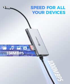 USB C Hub, UtechSmart Triple Display USB C Laptop Docking Station, 11 in 1 USB C Dock with Dual HDMI, VGA, PD3.0, SD TF Card Slot, 4 USB Ports Dual Monitor Adapter Compatible for MacBook and Windows Grey 37 61J2PJ4JZgL