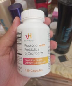 vH essentials Probiotics with Prebiotics and Cranberry Feminine Health Supplement - 120 Capsules (544-36) 120 Count (Pack of 1) 31 61J3dx5GOL