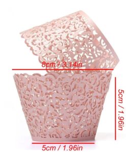 A&S Creavention Vine Cupcake Holders Filigree Vine Designed Decor Wrapper Wraps Cupcake Muffin Paper Holders - 50pcs (Pink) 1 Pink 24 61J6itb5xL 2