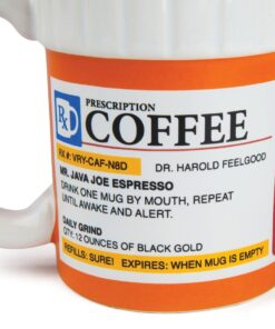 BigMouth Inc. Prescription Coffee Mug - Large Funny Prescription Coffee Cup - Unique Pharmacy Gifts - Hilarious Novelty and Gag Gifts for Doctor - Dishwasher-Safe Ceramic Pill Bottle Coffee Cup - 12oz White 18 61J6mcn l L