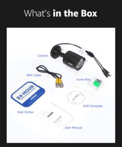 ANNKE 1080p Security Camera 4-in-1 CCTV Bullet Wired Cam, AHD/TVI/CVI/CVBS, Analog Surveillance Video Add–On Camera for Indoor/Outdoor Use, 100ft Clear Night Vision (Power Adapter Not Included) - E200 Black 40 61J7WF vwL