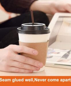 SPRINGPACK Coffee Sleeves - 500 count Disposable Corrugated Hot Cup Sleeves Jackets Holder - Kraft Paper Sleeves Protective Heat Insulation Drinks Insulated Fits 12,16,20,22,24 oz Coffee Cups Brown 12 61J8d2n9hwL