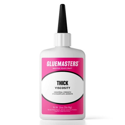 Professional Grade Cyanoacrylate (CA) Super Glue by GLUE MASTERS - 56 Grams - Thick Viscosity Adhesive for Plastic, Wood & DIY Crafts 2OZ THICK VISCOSITY