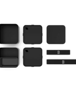 monbento - Large Bento Box MB Square Onyx with Compartments - Leakproof Lunch Box for Work or Meal Prep - BPA Free - Food Grade Safe - Black Black Onyx 18 61JB5 mjnUL