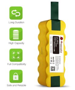 Powerextra 4.0Ah 14.4V Replacement Battery Compatible with Roomba R3 500 600 700 800 900 Series 500 510 531 535 540 550 552 560 570 580 595 620 650 660 700 760 770 780 790 800 870 900 28 61JDcDtW1L