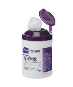 Super Sani-Cloth Germicidal Disposable Wipe - Fast 2-Minute Contact Time, Great for High-Touch Surfaces and Devices - Large Canister, 6 in. x 6.75 in. 160 Count (Pack of 1) 30 61JFCBCRQbL