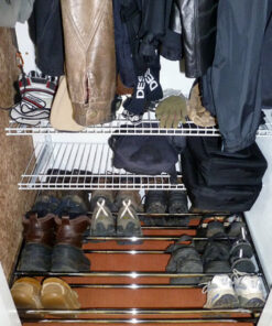 Household Essentials 2101 Expandable Two-Tier Shoe Rack | Adjustable Rods for Different Sizes | Chrome 15 61JHTeuZ6TL