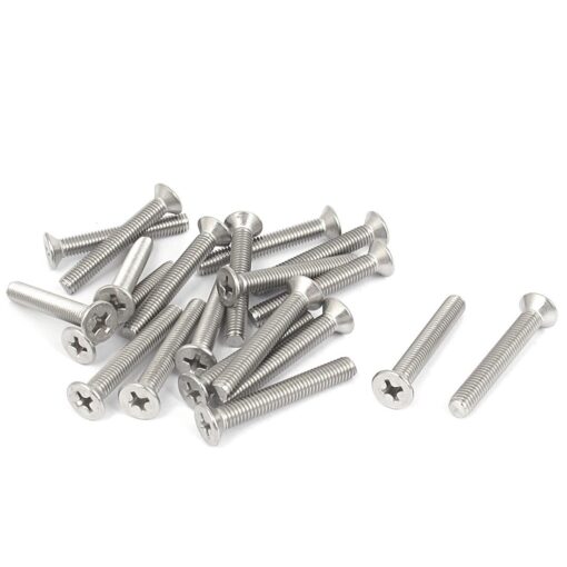 uxcell A15101300ux0215 M5x32mm Male Thread Cross Flat Head Countersunk Bolts Screws 20pcs