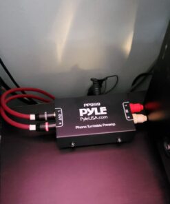 Pyle Phono Turntable Preamp - Mini Electronic Audio Stereo Phonograph Preamplifier with RCA Input, RCA Output & Low Noise Operation Powered by 12 Volt DC Adapter - PP999 , Black Single 25 61JIqZDVDSL 1