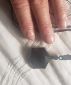 MENGLINA Black Obsidian Hexagram Natural Stone Necklace Translucent Ice Obsidian Wolf Tooth Amulet His and Hers Couples Necklace Lucky Love Pendant Necklace for Men Women Hexagon (Black Rope) 30 61JK9D7xKhL