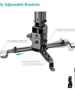 WALI Universal Projector Mount, Projector Ceiling Mount with 25.6'' Extendable Arms, Projector Mounting for Ceiling Adjustable Height Holds up to 44 lbs Projector Holder/Hanger (PM-001-B), Black 15 61JKL5R wIL