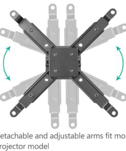 WALI Universal Projector Mount, Projector Ceiling Mount with 25.6'' Extendable Arms, Projector Mounting for Ceiling Adjustable Height Holds up to 44 lbs Projector Holder/Hanger (PM-001-B), Black 14 61JLFGyOabL