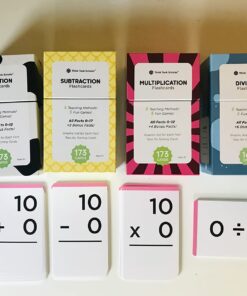 Think Tank Scholar 681 Math Flash Cards & Math Dice (Award Winning) Addition, Subtraction, Multiplication & Division - All Facts & Games - Kids Ages 4+ Kindergarten, 1ST, 2ND, 3RD, 4TH, 5TH, 6TH Grade 2 Dice + Add, Sub, Mult, Div 28 61JLUMyOKhL