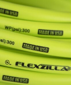 Flexzilla Air Hose, 1/4 in. x 25 ft., 1/4 in. MNPT Fittings, Heavy Duty, Lightweight, Hybrid, ZillaGreen - HFZ1425YW2 Flexzilla 1/4" (inches) x 25' (feet) Coupler and Plug 14 61JLk075AfL 1