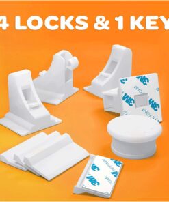 Alternative view of Jambini Magnetic Cabinet Locks - Child Safety Locks for Cabinets and Drawers - Drawer Locks Baby Proofing Cabinet Locks for Babies (4 Locks + 1 Key)