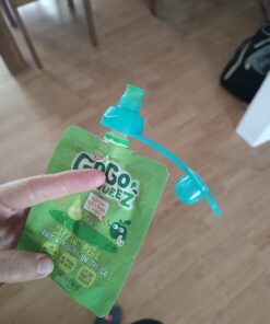 ChooMee SoftSip Food Pouch Top | Baby Led Weaning | No Spill Flow Control Valve, Protects Childs Mouth, 100% Silicone, BPA Free | 2CT Orange Aqua 52 61JMhj6sTuL