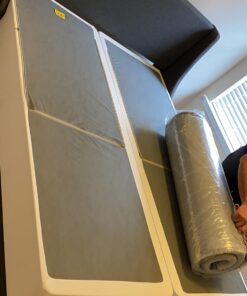 ZINUS No Assembly Metal Box Spring, 9 Inch White Mattress Foundation, Sturdy Metal Structure, Split Queen 41 61JSw13YlL