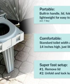 Cleanwaste GO Anywhere Portable Folding Toilet - Plus Bonus Original Wag Bag Kit - Camping, Travel, Medical, Emergency Seat Only 16 61JUbKXa7UL