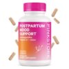 Pink Stork Postpartum Mood Support - Postnatal Hormone Balance for Women - Stress and Cognitive Support for New Moms with Ashwagandha, Chamomile, DHA, Vitamin D, & B12-60 Capsules 22 61JUfGF3pbL