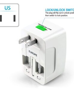 Insten Universal Worldwide Travel Adapter for 150+ Countries, International Power Charger, European Adapter, Wall Charger Power Plug for USA EU UK AUS Compatible w/ iPhone, iPad, Samsung Galaxy & More 16 61JUzvw1yeL