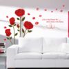 ufengke Red Rose Removable Wall Stickers Murals for Living Room/Bedroom (Rose, No. 1)