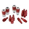 ColorConnex Coupler & Plug Kit, Industrial Type D, 1/4" NPT, Red, 14-Piece - A73458D 5 61JX tw3ZL
