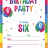 Papery Pop 6th Birthday Party Invitations with Envelopes (15 Count) - 6 Year Old Kids Birthday Invitations for Boys or Girls - Rainbow 61 61JZMmPnuL