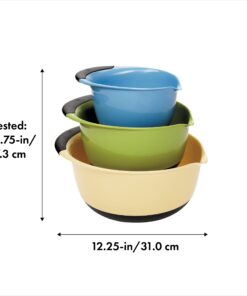 OXO Plastic Good Grips 3-Piece Mixing Bowl Set - Assorted Colors, Blue/Green/Yellow 28 61JZoBdOWiL