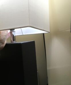 Elegant Designs LT1025-BLK Modern Leather Table Lamp with White Fabric Shade, Black 1 55 61JaipQ3dQL